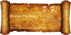Dezse Ferenc névjegykártya